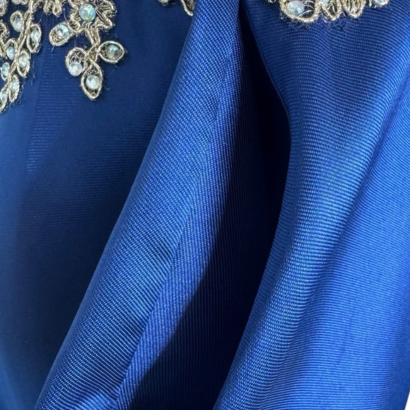 Camille La Vie Embroidered Sequin Formal Prom Pageant Mini Dress Blue Size 00 - Picture 10 of 15